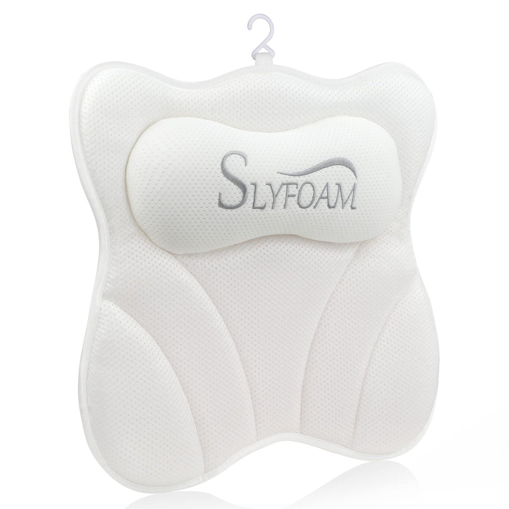 Bath Pillow, Bathtub Pillow with Anti-Slip Suction Cups, 4D Mesh Soft Spa Bath Tub Pillow Headrest, Bath Pillows for Tub with Neck and Back Support Fits Bathtub Spa Tub Jacuzzi, Fathers Day Dad Gifts