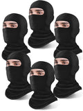 Xeoxarel 6 Piece Ski Balaclava, UV Protector Face Mask for Men/Women, Black