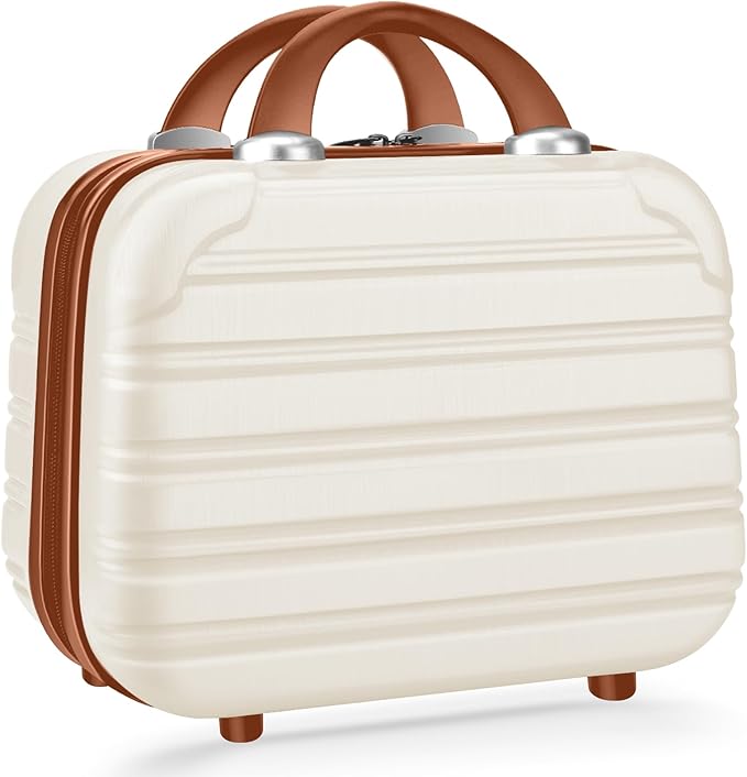 JZRTravel 14 inch Hard Shell Makeup Train Case Portable PC ABS Mini Suitcase for Organizer Cosmetics Makeup Brushes Toiletry