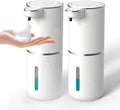 2Pack Automatic Soap Dispenser, Touchless Foaming Soap Dispenser USB Rechargeable Dispenser Electric Wall Mounted 4levels Adjustable Foam Dish Soap Pump for Bathroom Kitchen