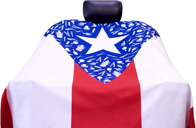 King Midas Puerto Rico Flag Barber Cape Boricua Hair Cutting Cape