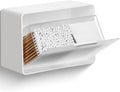 Qtip Holder, Wall Mount Qtip Holder Organizer for Bathroom Cotton Swabs, Balls, Cosmetic Cotton Pads, Dental Floss Storage - White
