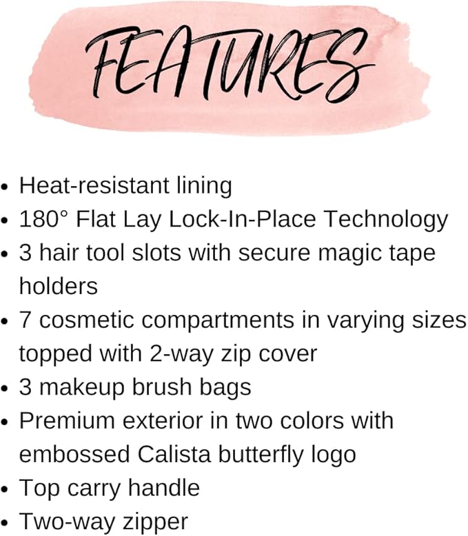 Calista 3-in-1 Beauty Case, Cosmetic & Hair Tool Organizer, Dove Gray