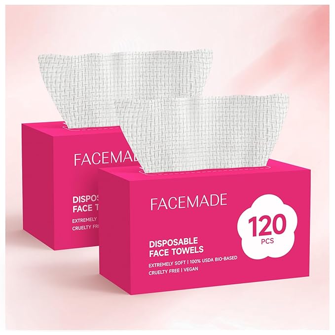 FACEMADE 240 Count (2 Packs) Face Towels Disposable