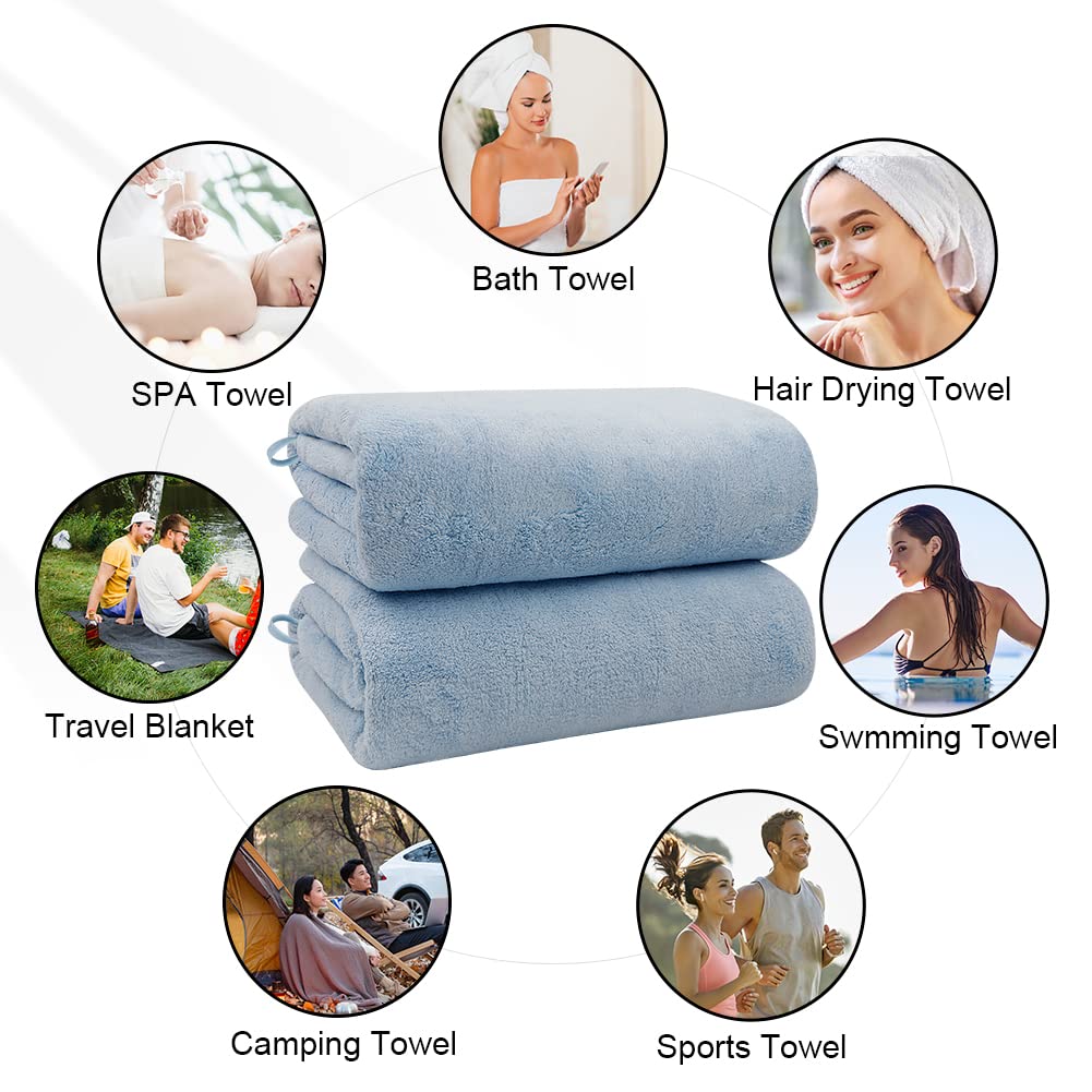 Orighty Bath Towels, Soft Feel Bath Towel, 2 Pack (27'' x 54'')