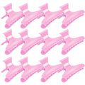 BAHABY Hair Clips for Styling and Sectioning - 12 Pack Pink Butterfly Clamps for Hair Conditioning, Blow Drying, Cutting, Coloring