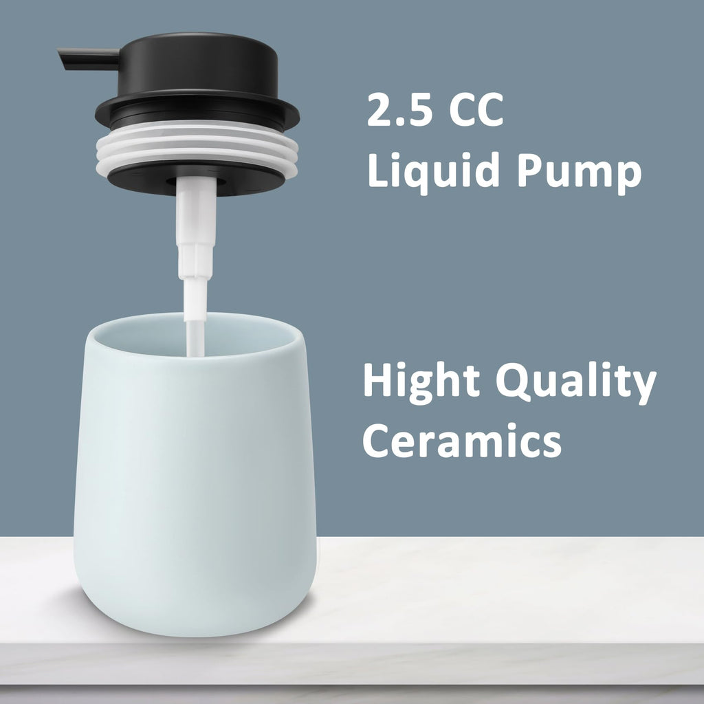 TOOZFO Soap Dispenser Ceramic with Easy-to-Press Pump Hand Lotion Liquid Dispenser for Shampoo Bathroom Kitchen 12 oz