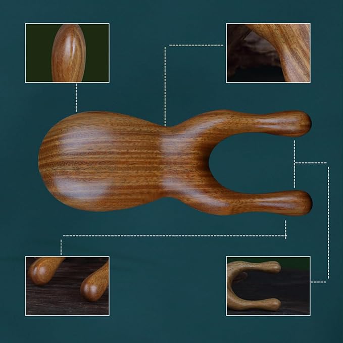 OULIGET Natural Wooden Nose Guasha Massage Tools Anti-Static, Eyes Facial Wood Gua Sha Tool,face Manual Massager Tool, Multifunctional Handheld Meridians Acupoint Massage Tool,1 Pieces.