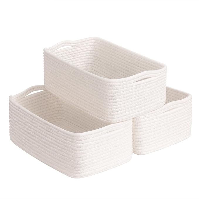 Goodpick 3-Pack Rope Storage Baskets for Gifts, 13 x 8 x 5 in