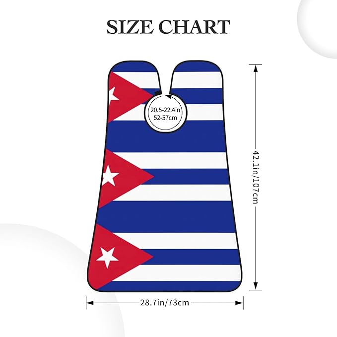 Cuban Flag Print Beard Bib Apron For Men, Beard Hair Catcher For Men Shaving Trimming,Beard Cape Cloth