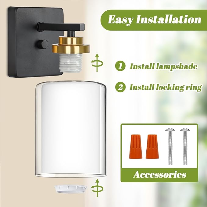 VerRon Set of 2 Wall Sconces for Bathroom, Modern Vanity Light Fixtures