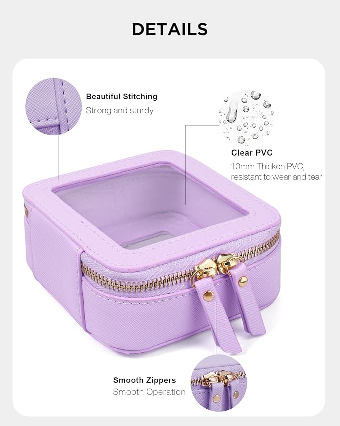 LETGO 2 Pack Clear Travel Toiletry Bag for Women,Large & Mini Waterproof PU TSA Approved Cosmetic Pouches, Portable Beach Vacation Makeup Organizer Set,See Through Skincare Sunscreen Bags for Women