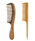 Louise Maelys 2 Pack Wooden Hair Combs, Wide Tooth And Tail Comb