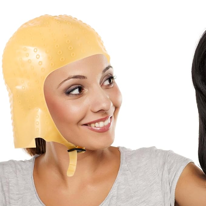 WOONEKY 1Set Reusable Hair Coloring Highlighting Cap Silicone Frosting Caps for Precise Hair Highlights Hair Salon Tool for Women and Men