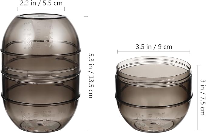 Beavorty Hair Dye Measuring Cup with Double Scale 5.31X3.54X3.54In Hair Color Mixing Bowl and Tint Shaker for Salon and Home Use