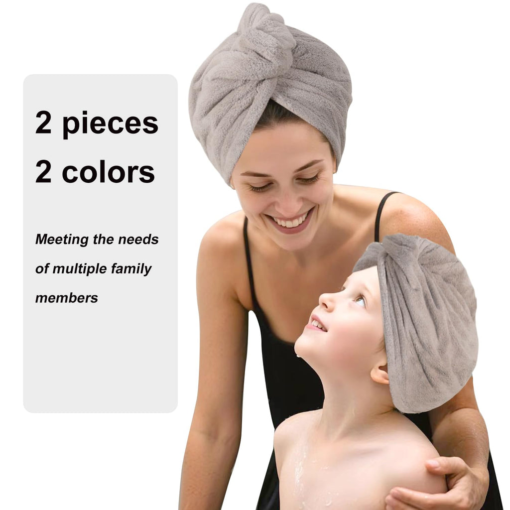 AGKXHDEC Microfiber Hair Drying Towel Wrap,Hair Turbans Towel for Wet Hair