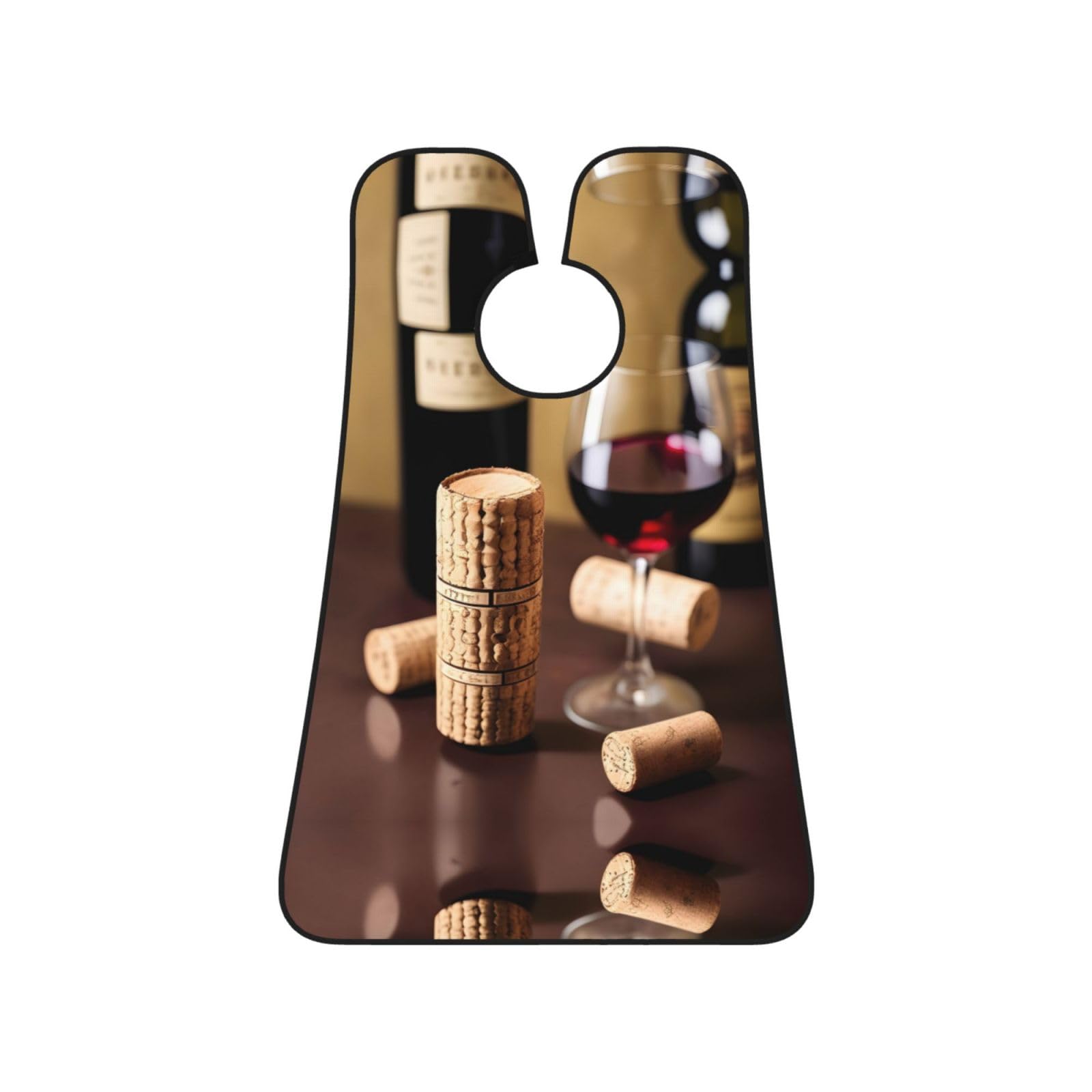 YQxwJL Wine Cork Print Beard Bib Shaving Apron, Beard Hair Trimming Cape Gift For Dad