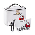 Vimanllie Travel Makeup Bag Large Cosmetic Bags with Brush Holder,White Waterproof 2PCS Portable Cosmetic Case for Women,Toiletry Bag for Skincare&Beauty Tools for Her