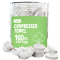 icepac Compressed Towels, Camping, Disposable Face Compressed Towels, Magic Towel, Compressed Towel for Travel, Camping,Hiking (8x9in) (White 160)