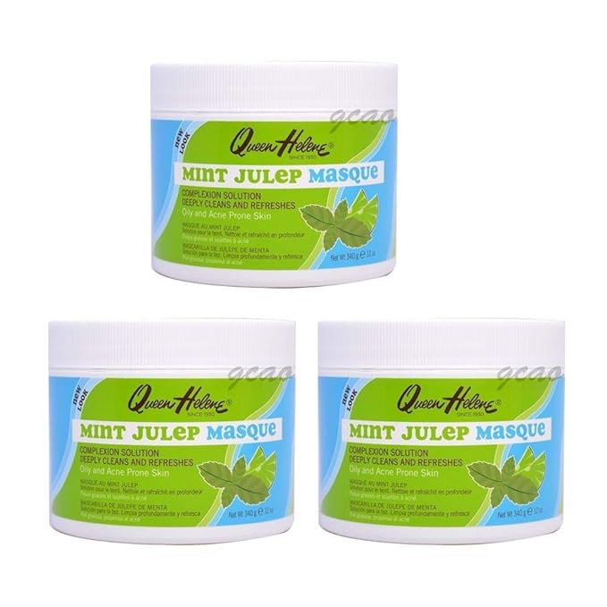 Queen Helene Mint Julep Masque 8 oz – Deep Cleansing Clay Face Mask for Oily & Acne-Prone Skin | Purifies Pores & Soothes with Refreshing Mint | Classic Spa-Quality Treatment Made in USA