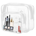 AURUZA 2 Pack Travel Toiletry Bag, Clear Makeup Bag, TSA Approved Cosmetic Bag with Zipper, Clear Organizer Carry on Bag for Women, PVC Cosmetic Pouch