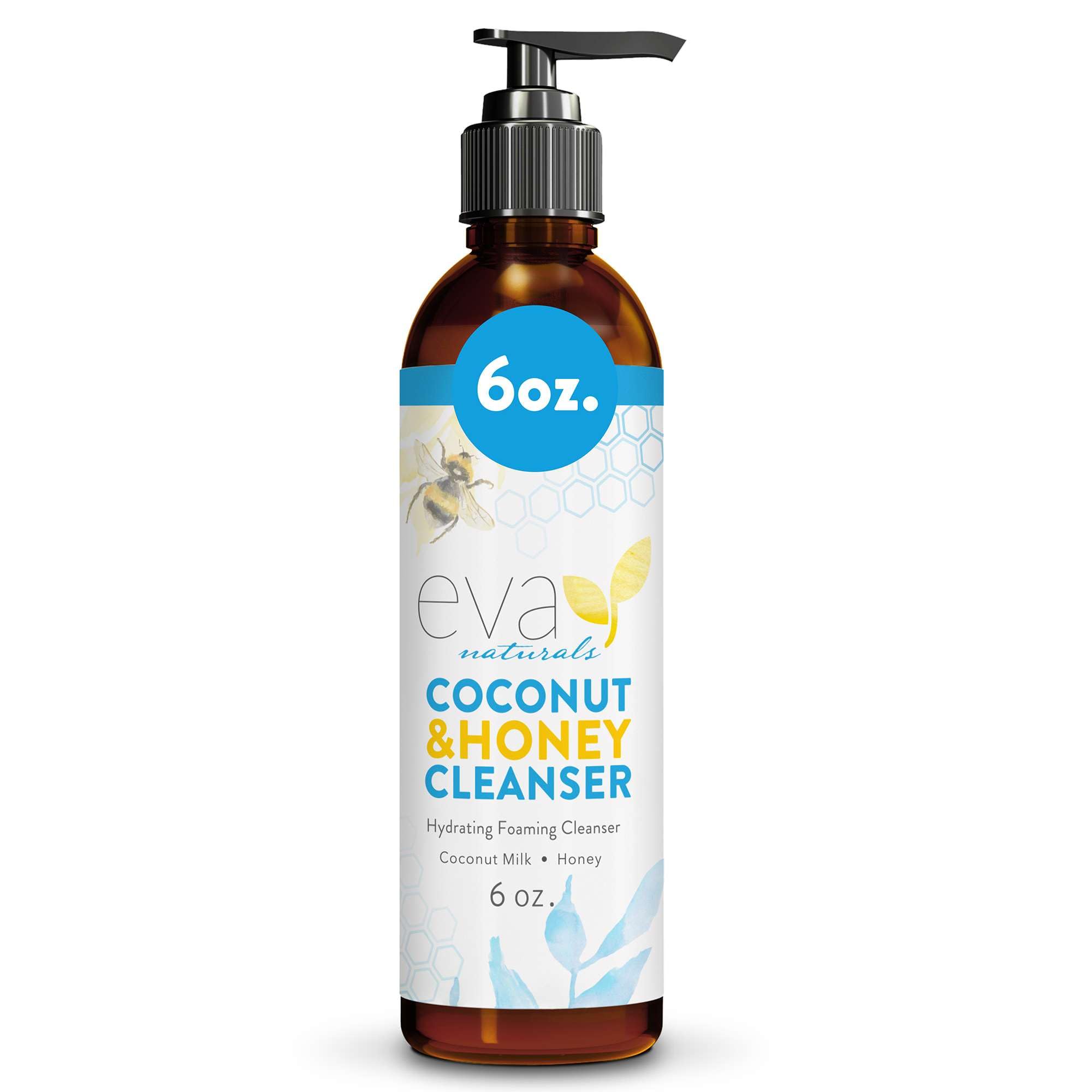 Eva Naturals Coconut & Honey Foaming Face Wash, Aloe & Royal Jelly, 6 oz