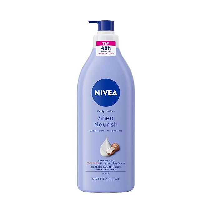 NIVEA Shea Nourish Body Lotion with Shea Butter & Hyaluronic Acid, 16.9 Oz
