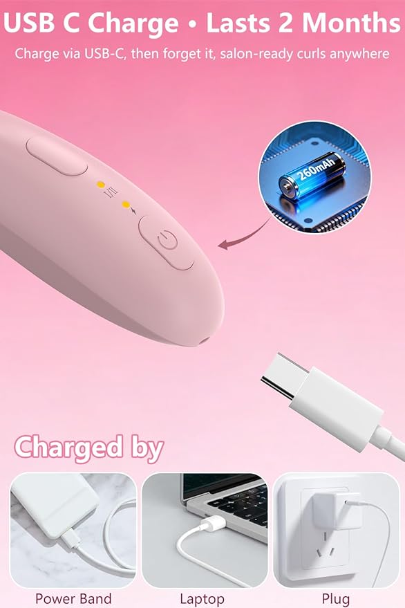 Smart Heated Eyelash Curler for Women: KOKABI Electric Eyelash Curler with USB-C Rechargeable, 10s Ready & Safe Silicone Pad | Salon-Level Eye Lash Curling That Last All Day (Pink)