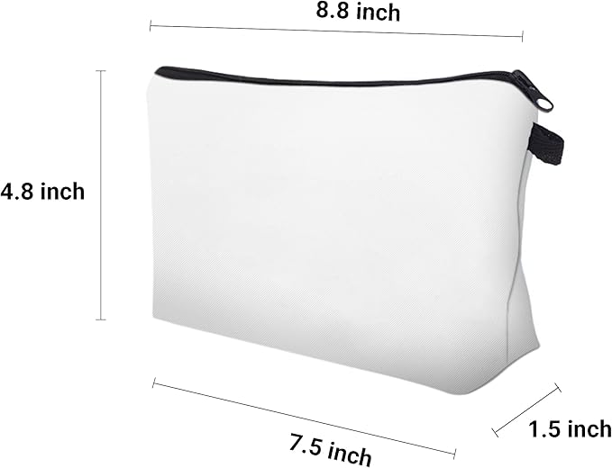 Aiphamy Cute Travel Makeup Bag Cosmetic Bag Small Pouch Gift for Women (Plain White)
