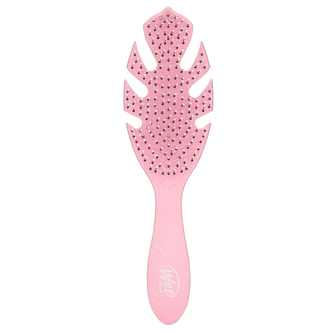 Wet Brush Go Green Hair Detangler Brush, Pink - Detangling Hair Brush - Ultra-Soft IntelliFlex Bristles Glide Through Tangles & Gently Loosens Knots While Minimizing Pain, Split Ends & Breakage