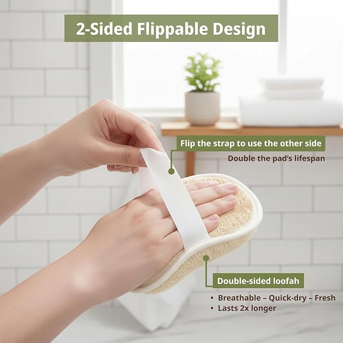 Coba Straws Natural Loofah Exfoliating Body & Facial Scrubber Set | 100% Plant-Based Shower Luffa Sponge for Deep Cleansing, Smooth & Glowing Skin | Bath Loofah for Women & Men