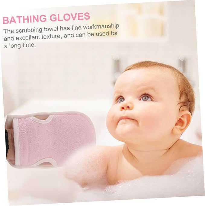 CANIGHT 2pcs Bath Scrubber Set Exfoliating Back Strap Glove for Smooth Skin Body Cleaning Tool for Shower Use Easy to Store Hang to Dry