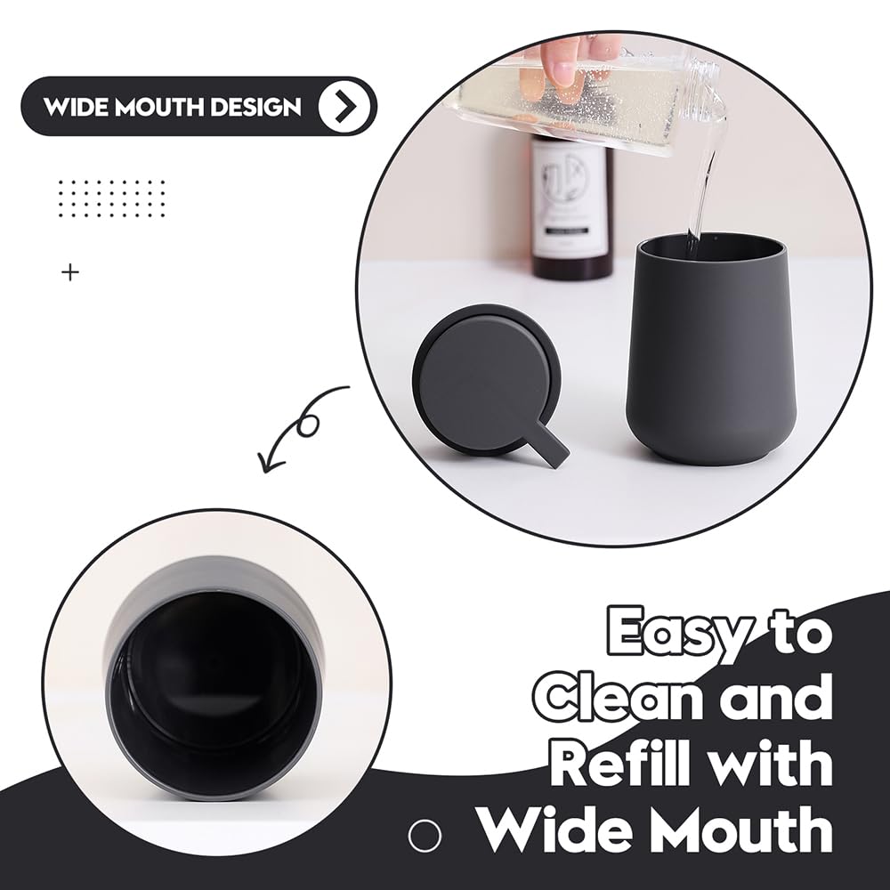 YAUKPH Matte Gray Liquid Hand Soap Dispenser Plastic