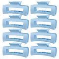 TOCESS Light Blue Claw Clip, 8PK 4 inch Large Matte Square Jumbo Hair Clips for Thick, Thin, Long, Short, Curly Hair Girls, Big Jaw Clip Set for Women (Baby Blue)