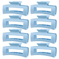 TOCESS Light Blue Claw Clip, 8PK 4 inch Large Matte Square Jumbo Hair Clips for Thick, Thin, Long, Short, Curly Hair Girls, Big Jaw Clip Set for Women (Baby Blue)