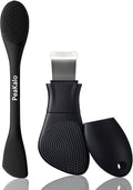 PeaKalo Silicone Face Scrubber Black Head Remover for Face- Appliances for Removing Make-up for Deep Cleansing Blackhead Remover Tools Face Spatula Makeup Removal Washing Brushes Pore Cleaner (Black)