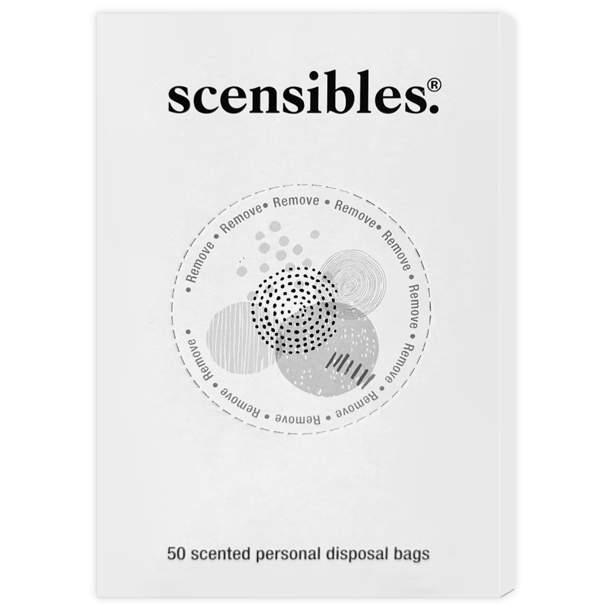 Scensibles Disposal Bags for Menstrual Care Products - (50 x 12) ct Refill Box - for Disposal of Tampons, Pads, Panty Liners, Hygiene Products