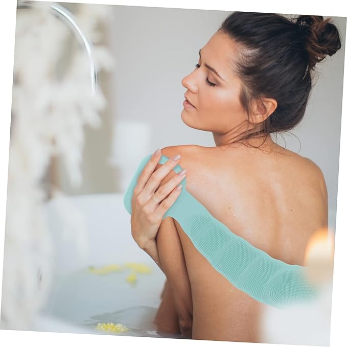 MERRYHAPY Body Scrubber Belt Bath Massage Strap for Back Comfortable Shower Towel Brush with Hooks for Exfoliating and Relaxing Bath Experience