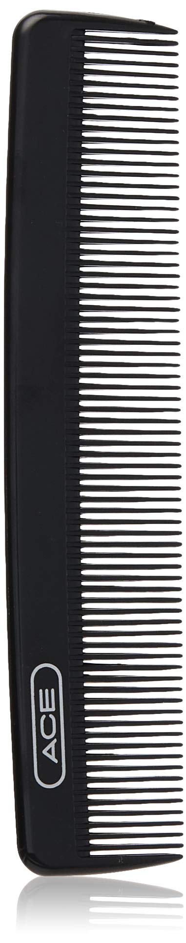 ACE Pocket Fine Tooth Comb - 4.5 Inch, Black - Great for All Hair Types - Fine Comb Teeth for Thin to Medium Hair - Durable for Everyday and Professional Use