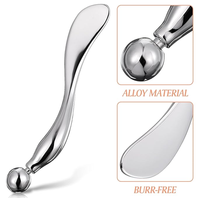 Beatifufu Zinc Eye Spoon 3.74 in Metal Scoop for under Eye Cream Application Massage Tool for Skincare Helps Relieve Fatigue and Support Blood Circulation