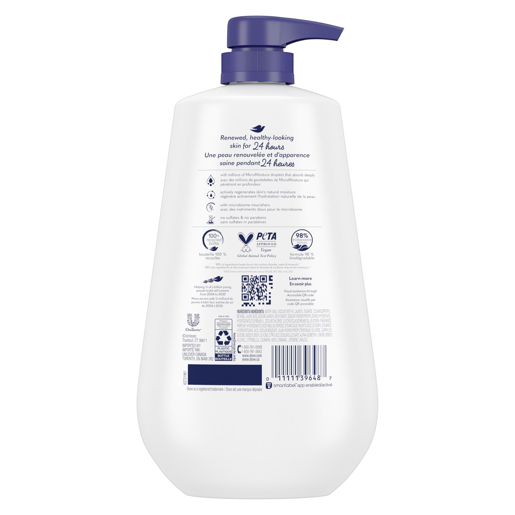 Dove Body Wash with Pump with Skin Natural Nourishers Instantly Soft Skin and Lasting Nourishment Deep Moisture Cleanser Effectively Washes Away Bacteria While Nourishing Your Skin 30.6 oz (Pack of 3)
