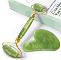ROSELYNBOUTIQUE Gua Sha Facial Tools & Jade Face Roller for Lift Wrinkless Natural Skincare Tool Jade Roller Guasha Tool for Face (Green)