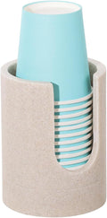 Luxspire Bathroom Cup Dispenser, 3oz Dixie Cup Dispenser, Resin Dixie Cup Holder, Disposable Paper Cup Holder for Bathroom, Cotton Pad Holder, Guest Bathroom Essentials, Beige