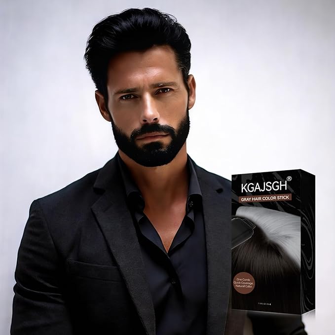 Gray Hair Color Stick, Portable Touch-Up Pen, Hair Color Comb For Men & Women, Instant Coverage for White Hair & Beard, Quick-Dry & Non-Fading