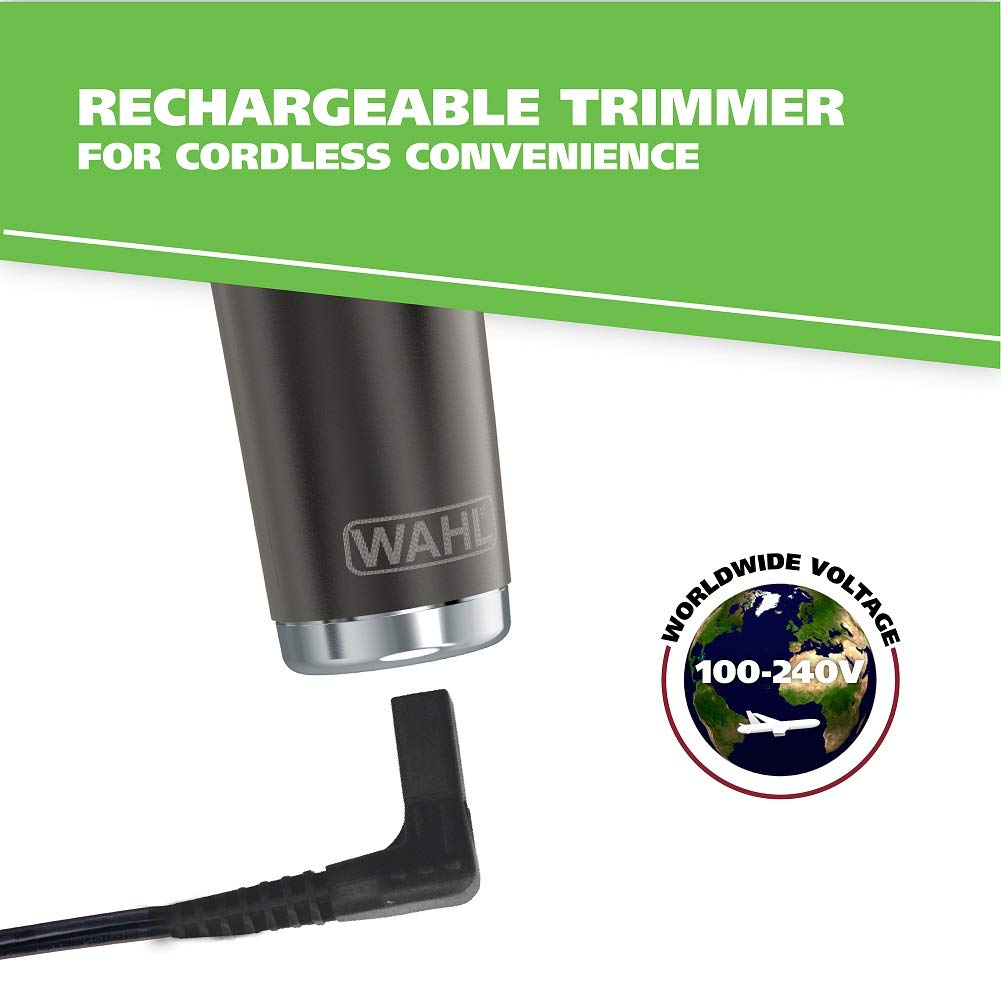 Wahl Stainless Steel Lithium Ion 2.0+ Slate Beard Trimmer for Men - Electric Shaver, Nose Ear Trimmer, Rechargeable All in One Men's Grooming Kit (Pack of 6)