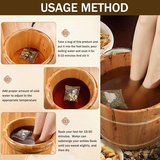 Herbal Pedicure Foot Soak,Lymphatic Drainage Ginger Mugwort Foot Bath,Foot Soak Kit for Remove Toxins Relieve Fatigue Dispel Cold and Remove Dampness,15 Pack