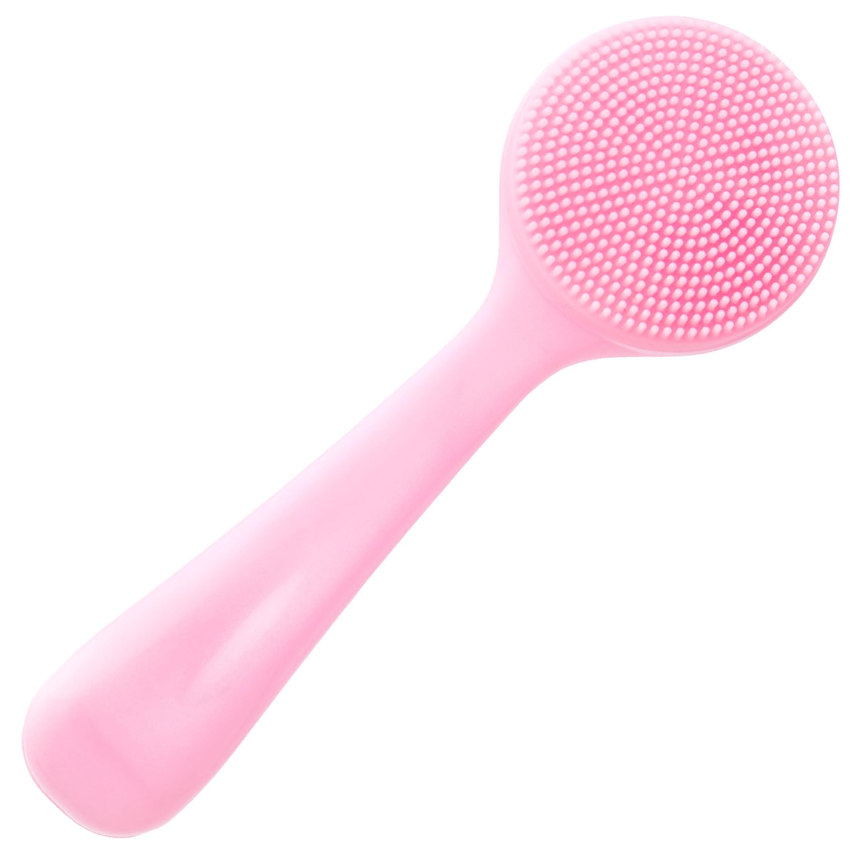 HINZIC Silicone Manual Facial Cleansing Brush, Skin Friendly Waterproof Face Cleaning Scrubber Exfoliator Cleanser for Blackheads Whiteheads Makeup Residues Removal- Pink
