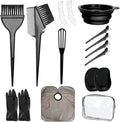 MOONMINI Hair Dye Color Brush and Bowl Set, Color Bowl Brushes Tool Mixing Bowl Kit Tint Comb for Hair Tint Dying Coloring Applicator (Gray&Black)