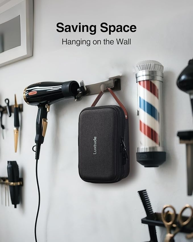 Luxtude Hair Clipper Case, Portable Barber Travel Cases for Trimmers, Guards & Accessories, Fits Wahl, Andis, Hatteker, Oneisal Grooming Tools (Case Only)