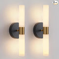 Wall Sconces Set of Two Black and Brass Lamp Sconces Lighting with White Glass Lights Wall Light Sconces Wall Decor Set of 2 for Living Room Wall Scones, Wall Lights